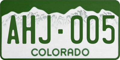 CO license plate AHJ005