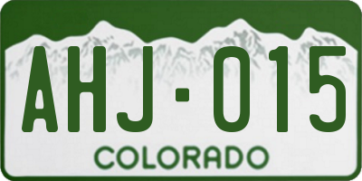 CO license plate AHJ015
