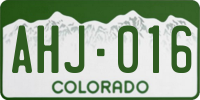 CO license plate AHJ016