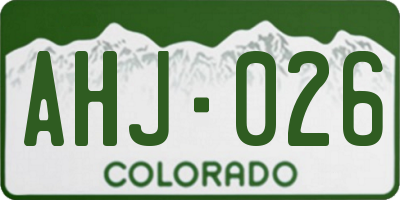 CO license plate AHJ026