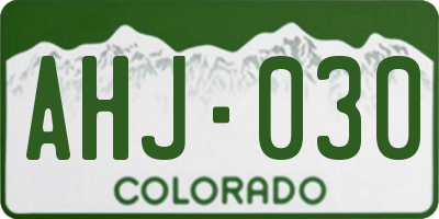 CO license plate AHJ030
