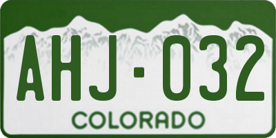 CO license plate AHJ032