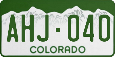 CO license plate AHJ040