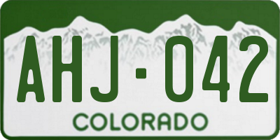 CO license plate AHJ042