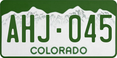 CO license plate AHJ045
