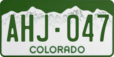 CO license plate AHJ047