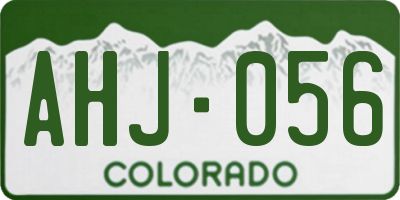 CO license plate AHJ056