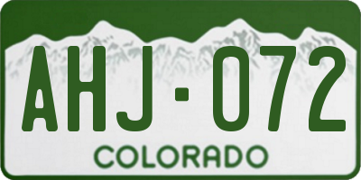 CO license plate AHJ072