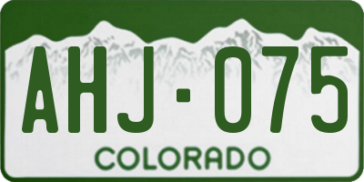 CO license plate AHJ075