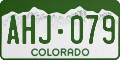 CO license plate AHJ079