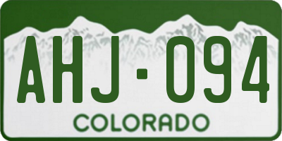CO license plate AHJ094