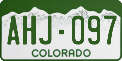 CO license plate AHJ097