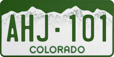 CO license plate AHJ101