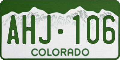 CO license plate AHJ106
