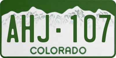 CO license plate AHJ107
