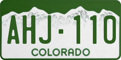 CO license plate AHJ110
