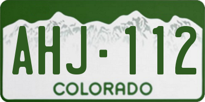 CO license plate AHJ112