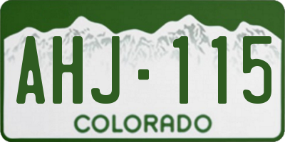 CO license plate AHJ115