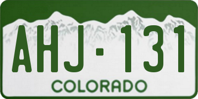 CO license plate AHJ131
