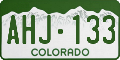CO license plate AHJ133