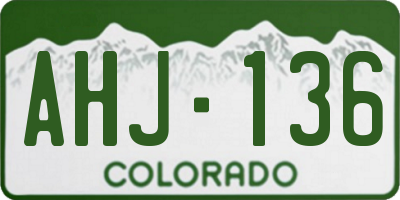 CO license plate AHJ136