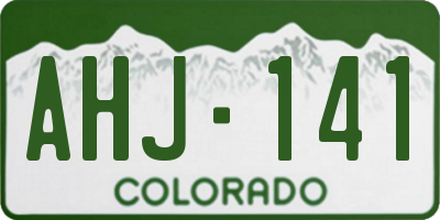 CO license plate AHJ141