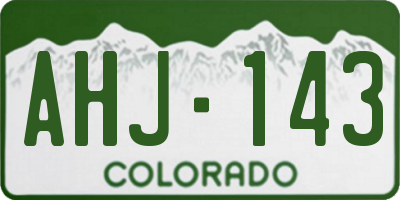CO license plate AHJ143