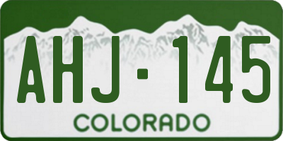 CO license plate AHJ145