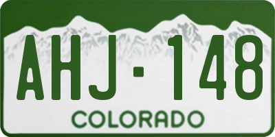 CO license plate AHJ148