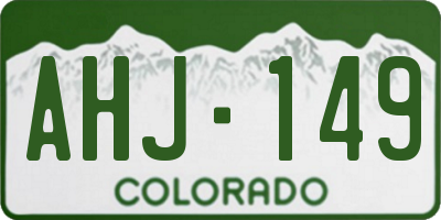 CO license plate AHJ149