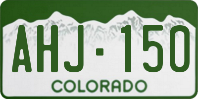 CO license plate AHJ150