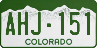 CO license plate AHJ151