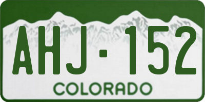 CO license plate AHJ152