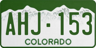 CO license plate AHJ153