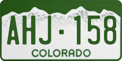 CO license plate AHJ158