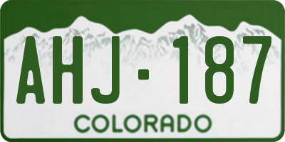 CO license plate AHJ187