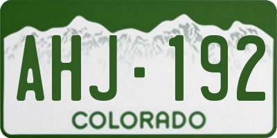 CO license plate AHJ192