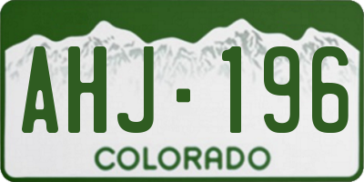 CO license plate AHJ196