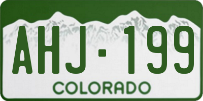 CO license plate AHJ199