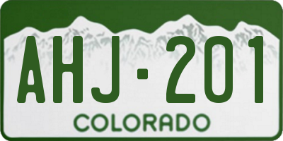 CO license plate AHJ201