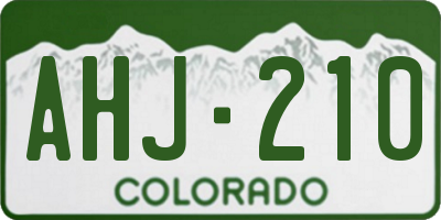 CO license plate AHJ210