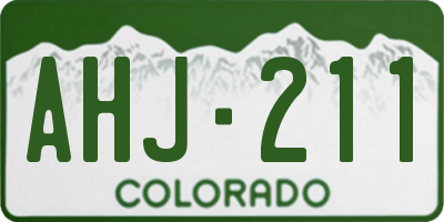 CO license plate AHJ211