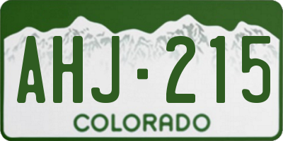 CO license plate AHJ215