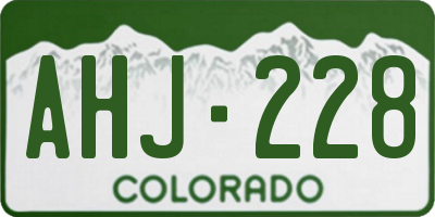 CO license plate AHJ228