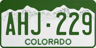 CO license plate AHJ229