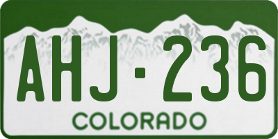 CO license plate AHJ236