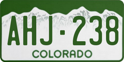 CO license plate AHJ238