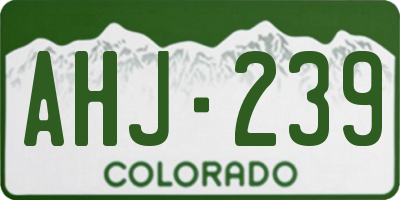 CO license plate AHJ239