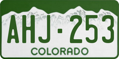 CO license plate AHJ253