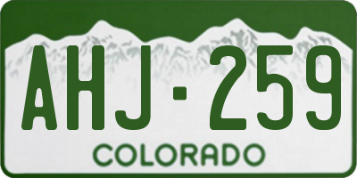 CO license plate AHJ259